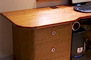 Three drawer pedestal desk