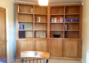 Oak Bookcase With 15 Degree Angle